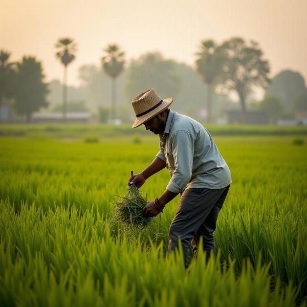 Indian Farmer Working Hard in the Field