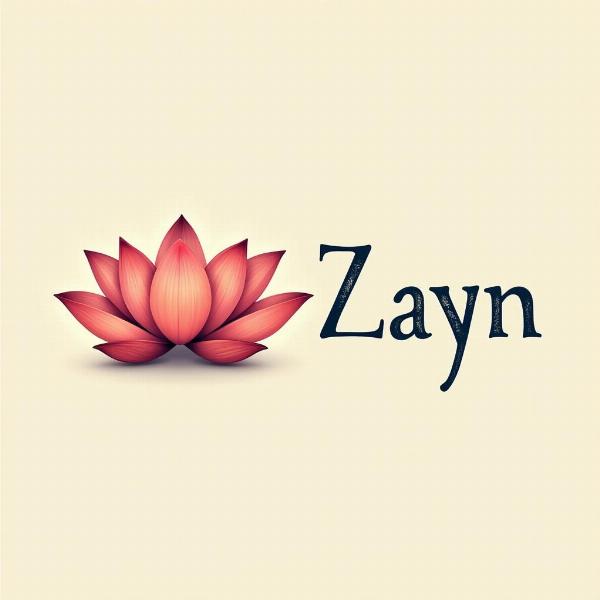 A stylized representation of a lotus flower, symbolizing inner beauty and purity, with the name Zayn written in Devanagari script.