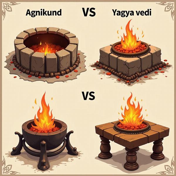 Comparison of Agnikund and Yagya Vedi