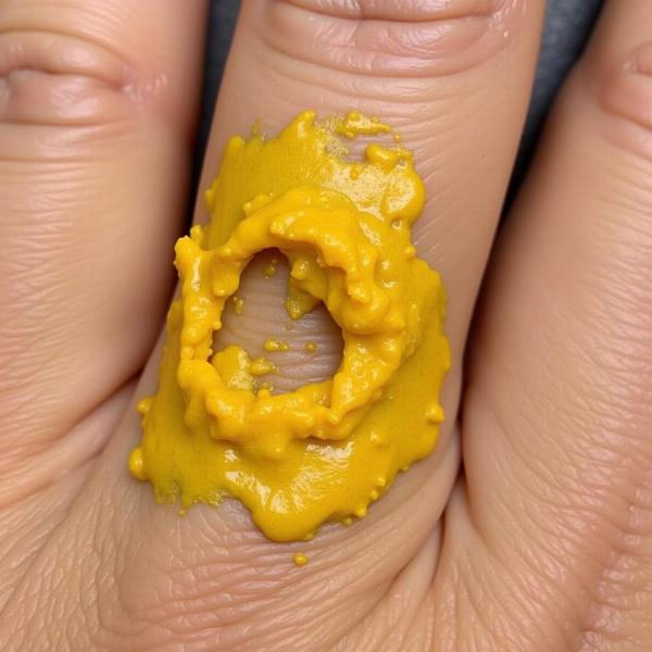 Applying turmeric to a wound