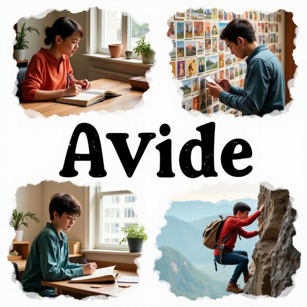 Image depicting various contexts of "avide"