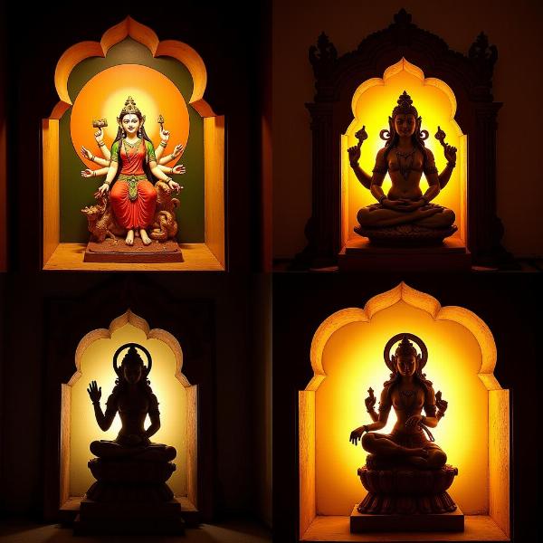 Backlit Indian Deities