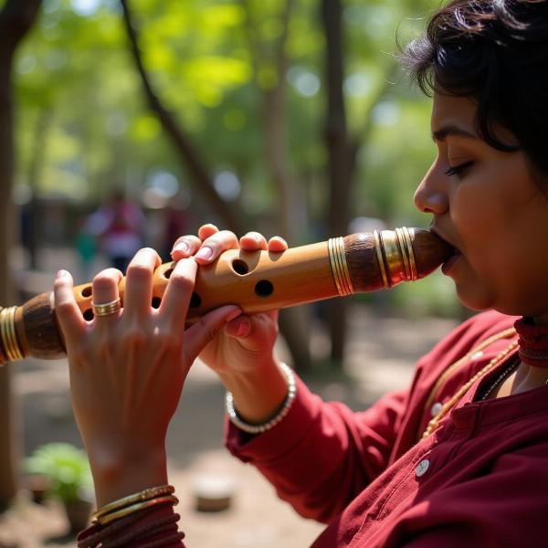 Indian Bansuri Player