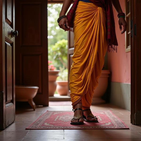 Entering a home barefoot in India