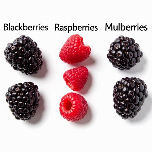 Comparison of blackberry, raspberry, and mulberry