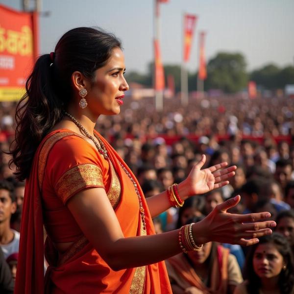 Brassy Politician Giving Speech