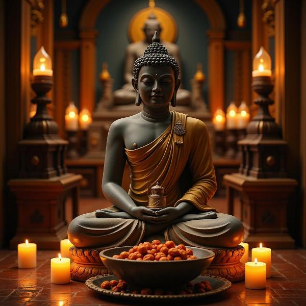 Buddha statue in meditation pose in India