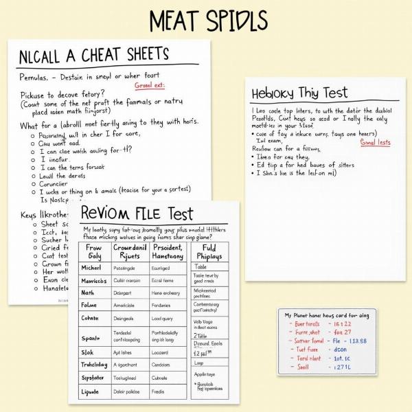 Cheat Sheet Examples