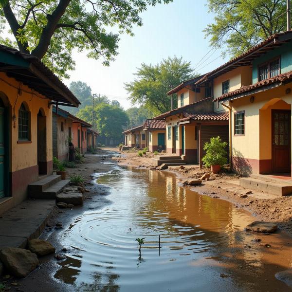 Clean and unstained Indian village