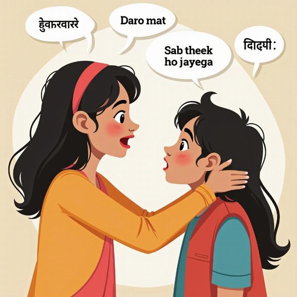 Comforting someone who is scared in Hindi