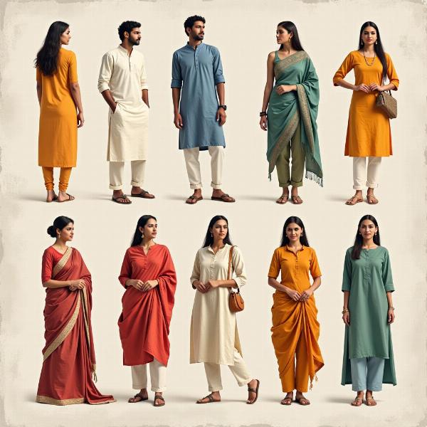 People wearing Cotton Linen clothing in India