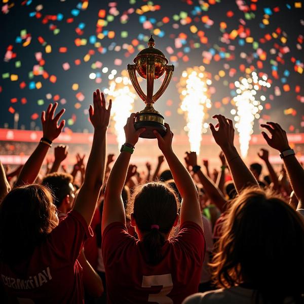 Cricket World Cup Trophy Celebration