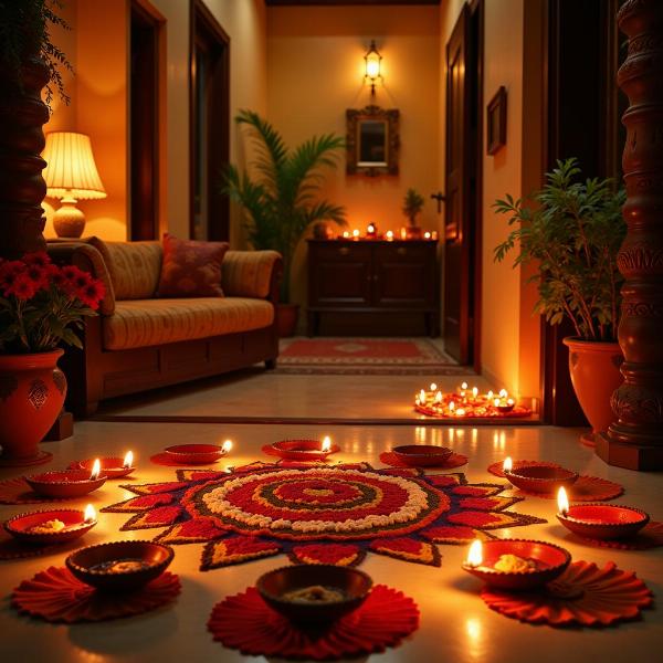 Decorated Indian Home during Diwali