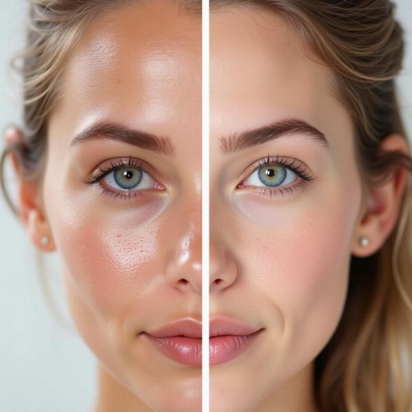 Dewy vs. Dull Skin Comparison