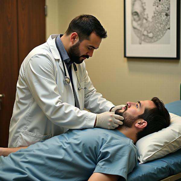 Doctor treating a patient