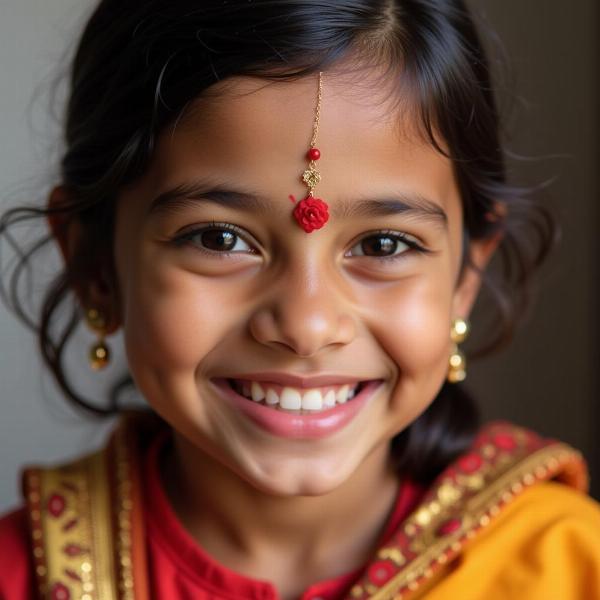 Smiling girl with dimples