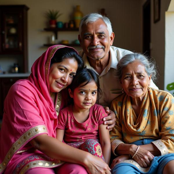 Dwelt Meaning in Hindi: Indian Family