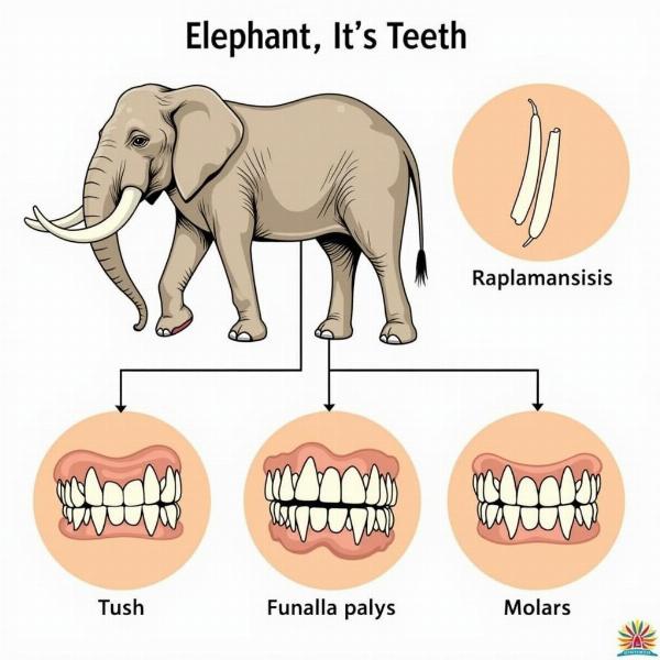 Elephant's teeth and their different functions