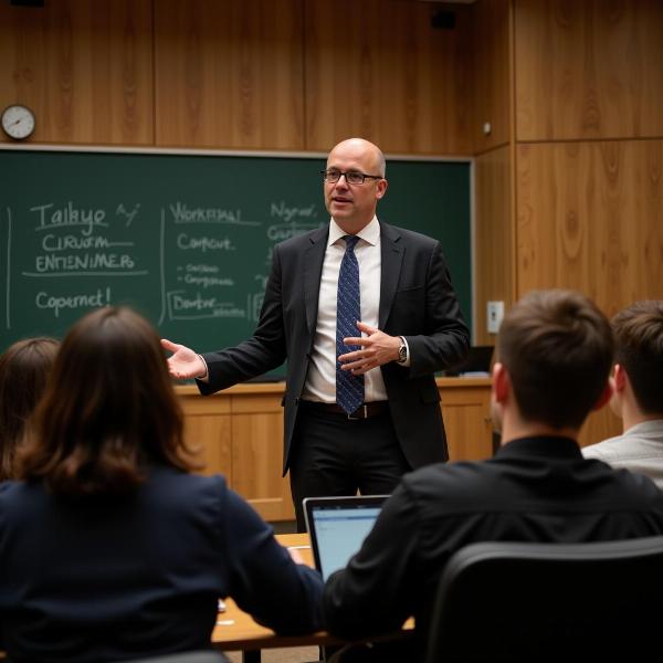 Erudite Professor Giving a Lecture