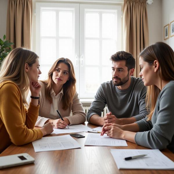 Family discussing inheritance