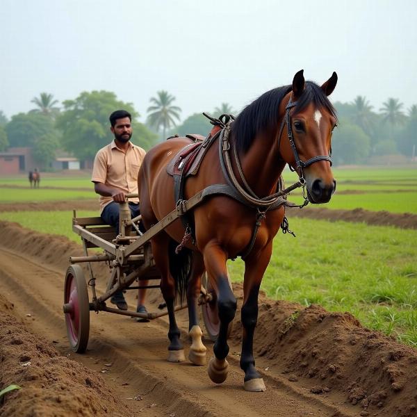 Horse used for agricultural work