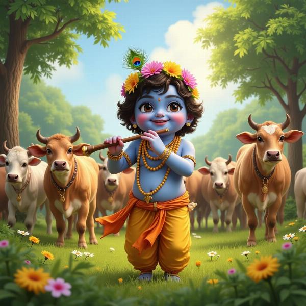 Gopal Krishna with Cows