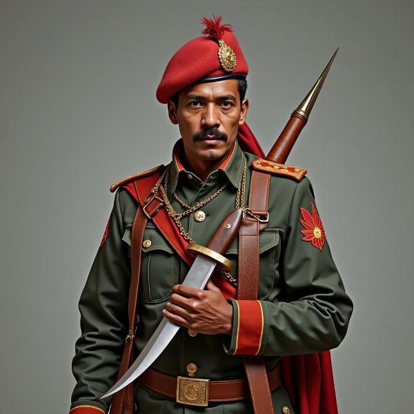 Gorkha soldier in traditional uniform