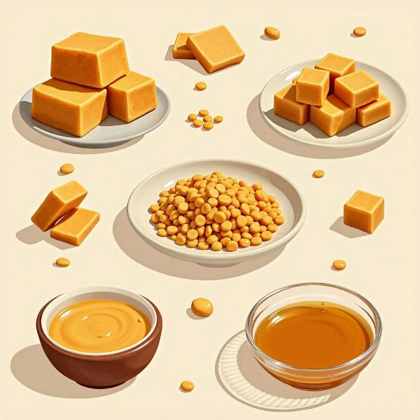 Jaggery in different forms