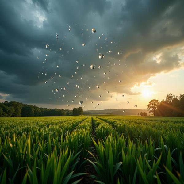 Hail damaging crops