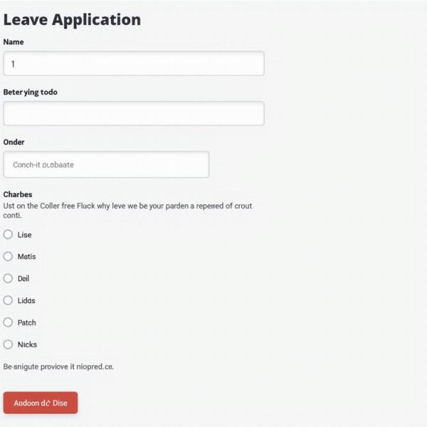 Half Day Leave Application