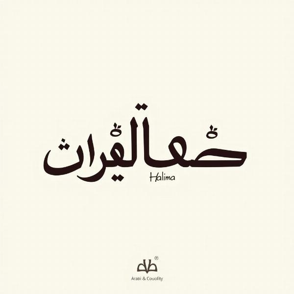 Halima Name Meaning in Arabic Calligraphy