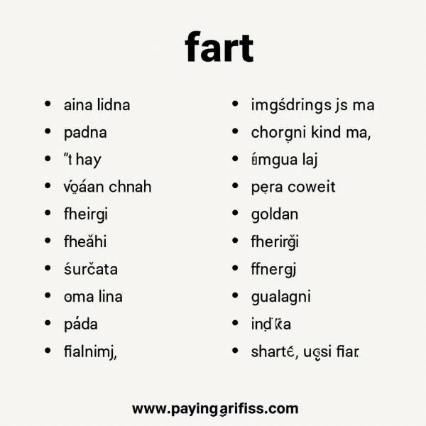 Hindi Equivalents of Fart