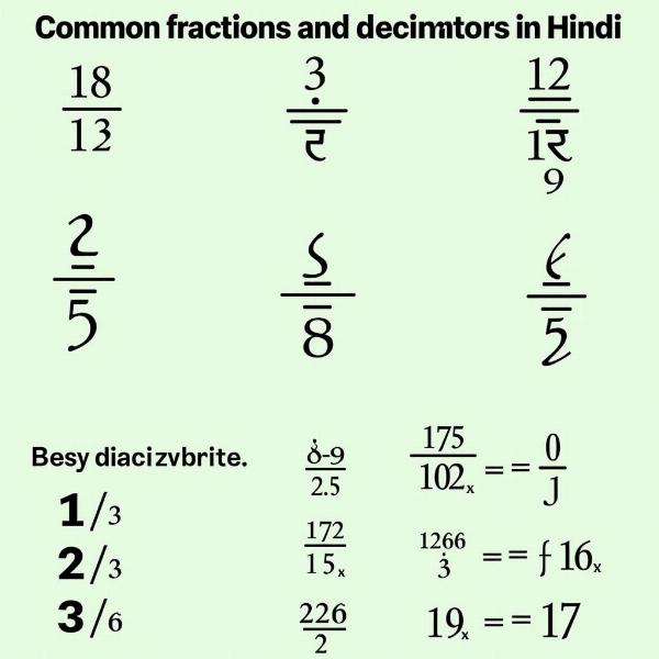 Hindi Fractions and Decimals