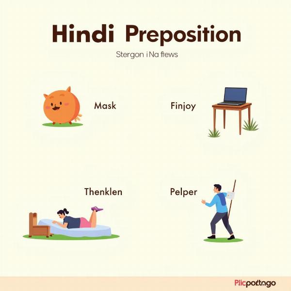 Hindi prepositions for location