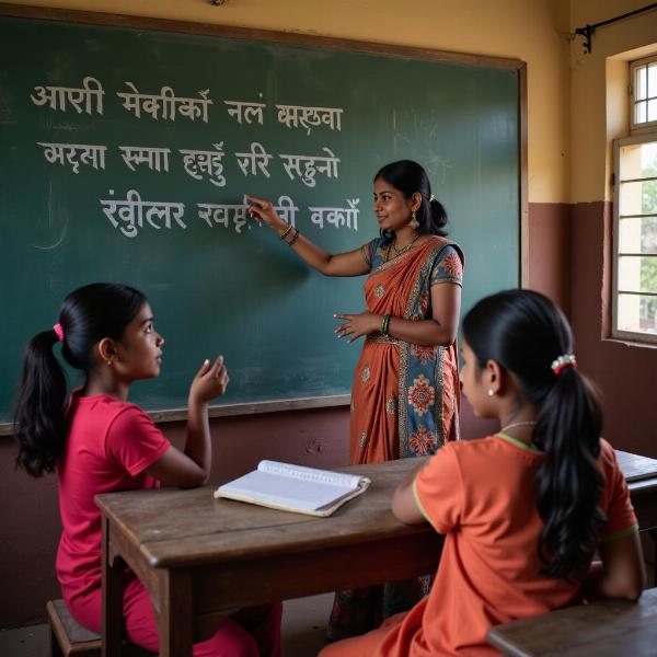 Hindi Teacher in Classroom