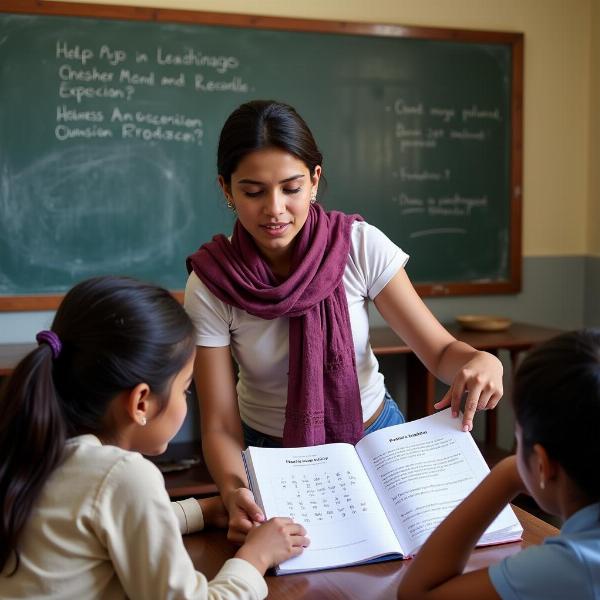 Hindi tuition class in progress