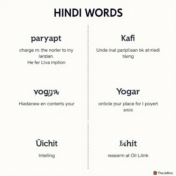 Hindi Words for Adequacy