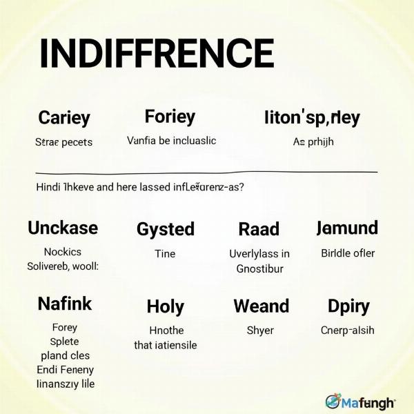 Hindi Words for Indifference