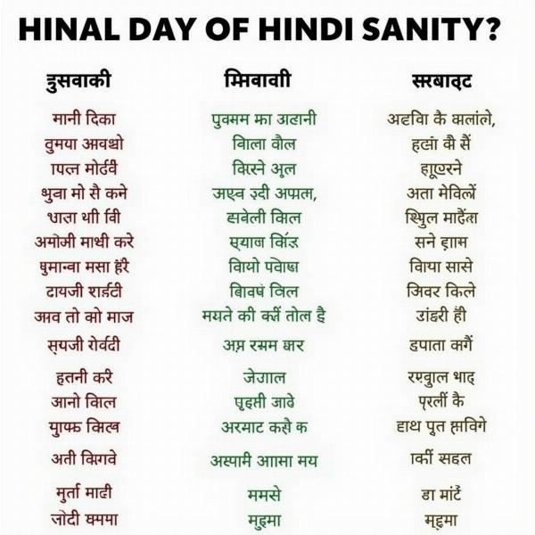 Hindi Words for Insane