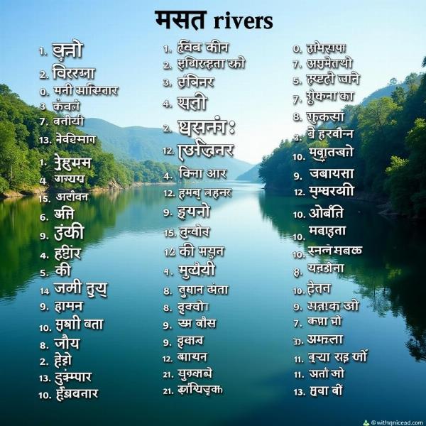 Hindi Words for Rivers