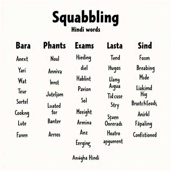 Hindi Words for Squabbling