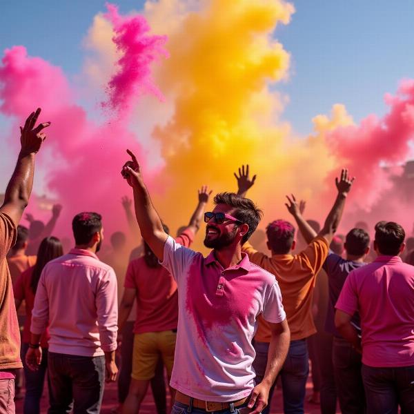 Holi Festival Color Splashing