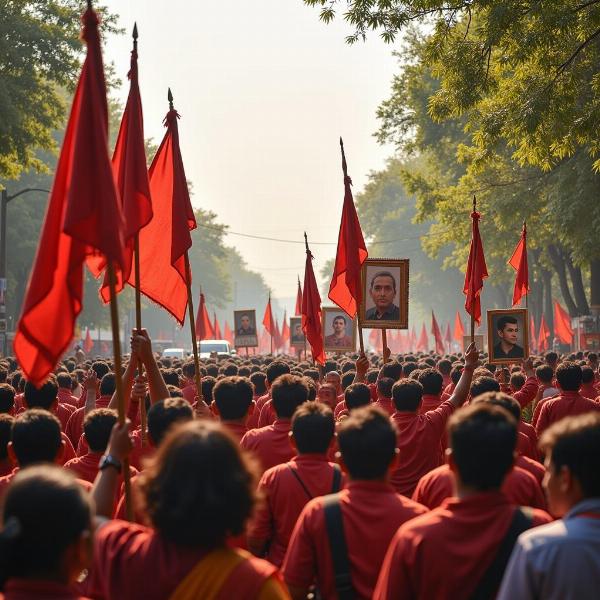 A procession honoring hutatmas