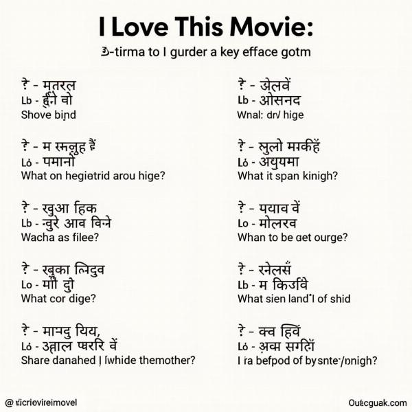 Hindi Translations for "I Love This Movie"