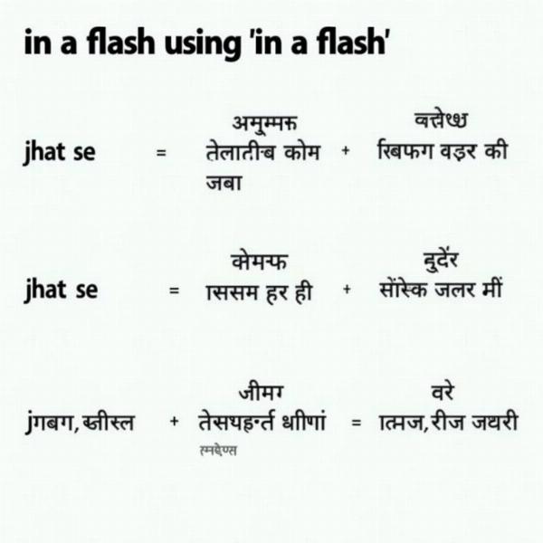 In a Flash Hindi Translation Examples