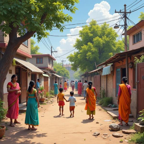 Indian Neighborhood Scene