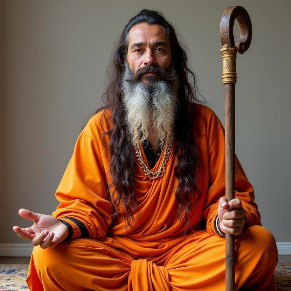 An image of an Indian Sadhu in traditional attire.