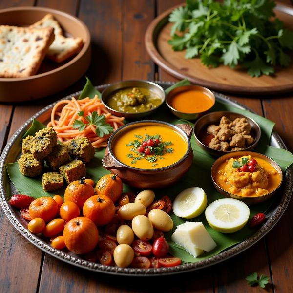 Traditional Indian Thali with Vegetables