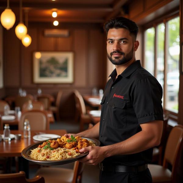 Waiter in an Indian Restaurant