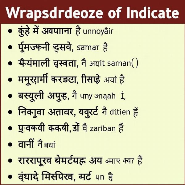 Hindi Synonyms for Indicate